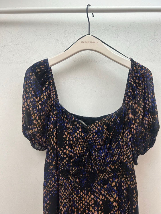 Billede af Second kjole- blå+brun+sort mønster