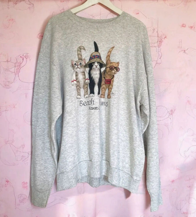 Billede af Sweatshirt med katteprint