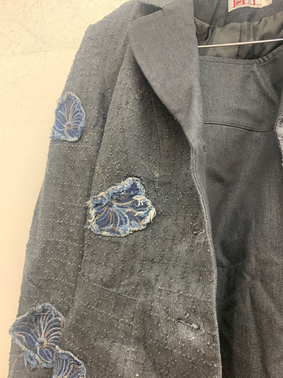 Billede af 3del jeans sæt blazer, neddel, 3/4 bukser