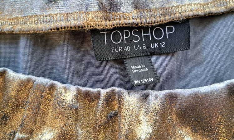 Billede af Topshop // Guldnederdel