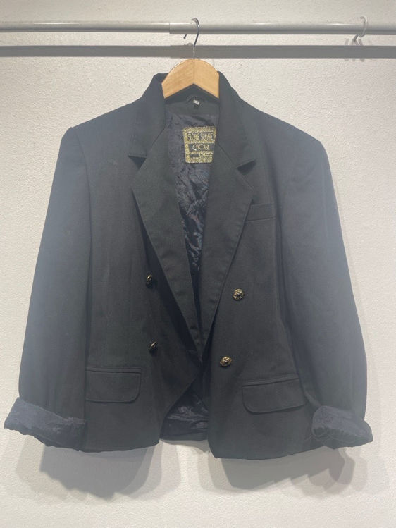 Billede af Sort vintage blazer, 80 tals look 