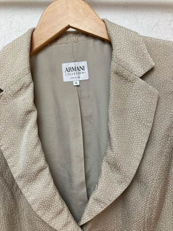 Billede af Armani blazer i ren plantefiber med vævet mønster