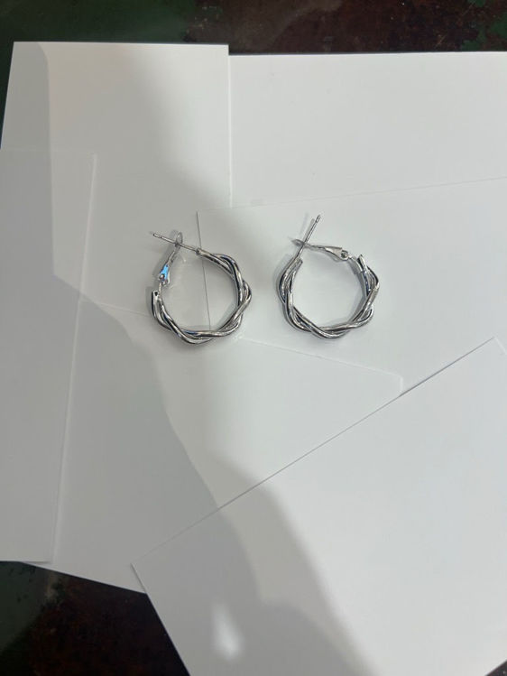 Billede af Big twist silver earrings 