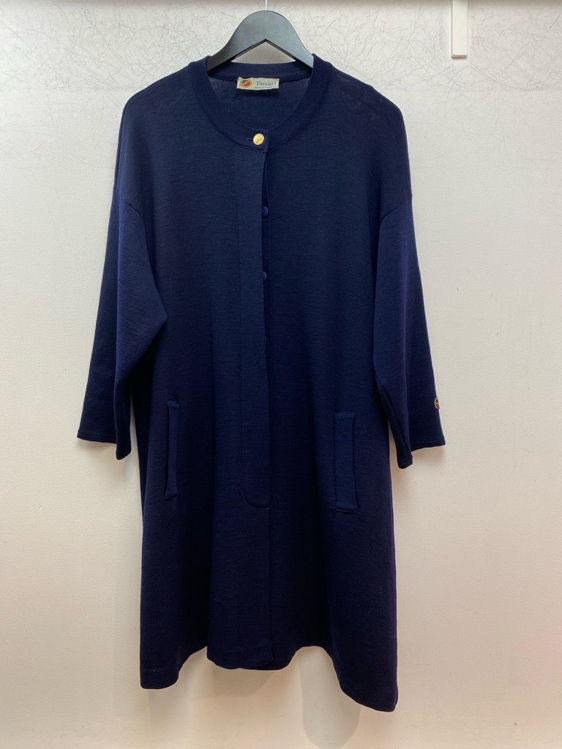 Billede af Lang navy Busnel uld cardigan 