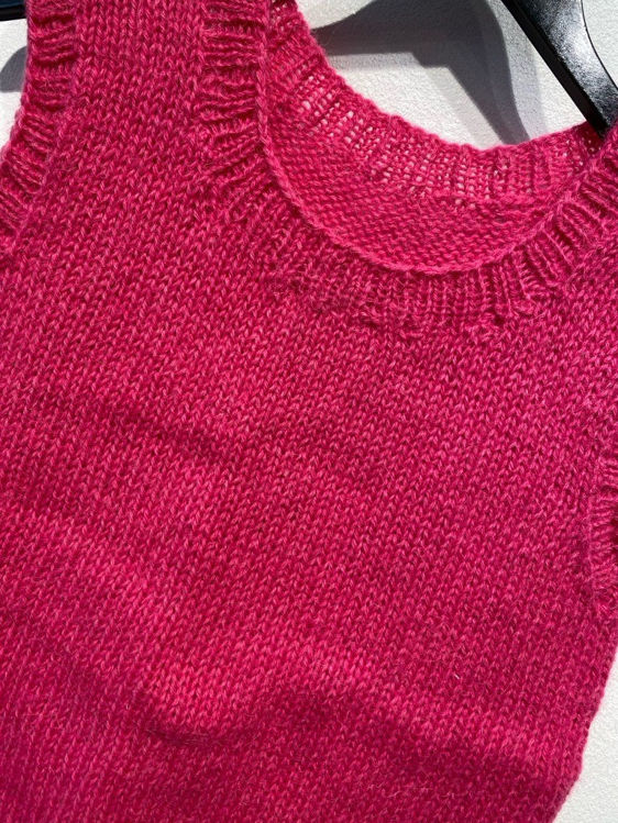 Billede af Vest str M pink uld hj strik